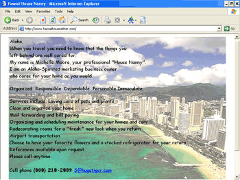 Hawaii Houise Sitter
